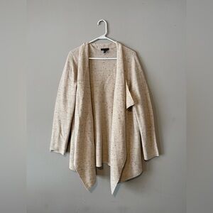 Eileen Fisher Speckled Cream Open Cardigan